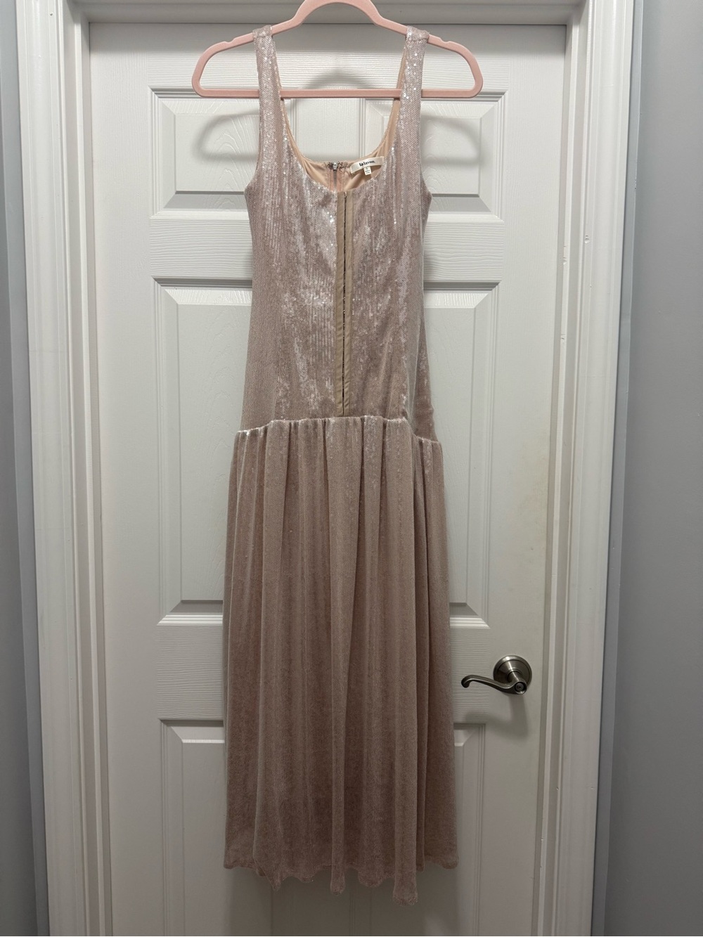 Sleeveless Sparkle Maxi Dress in Blush